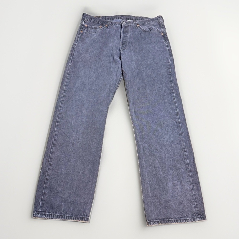 Levis 501 Jeans Mens 38x32 Original Fit Straight Leg Black vtg Denim (36x31)
